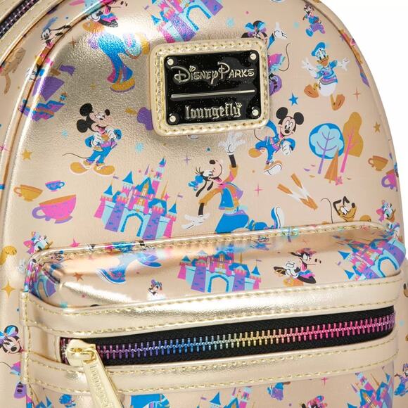 Mickey Mouse and Friends Loungefly Mini Backpack – Disneyland 70th Anniversary main image 4